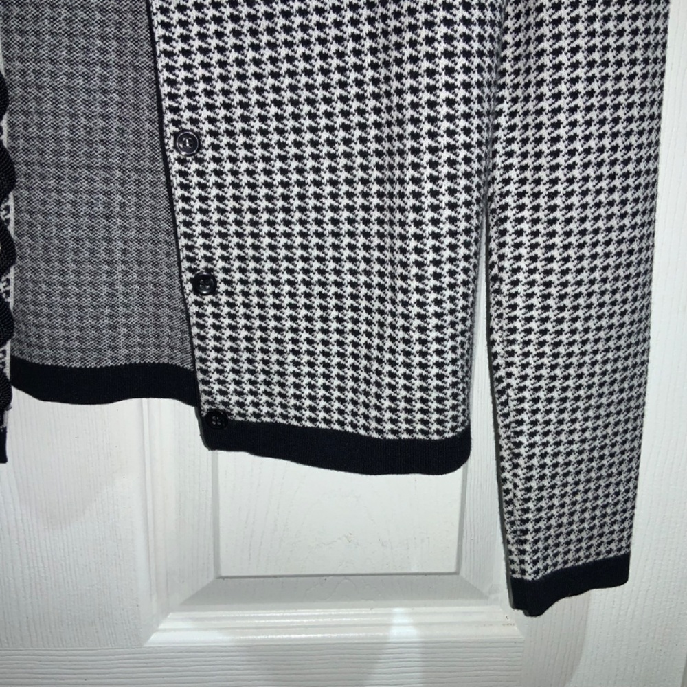 Ann Taylor Houndstooth Button Front Cardigan Swea… - image 3